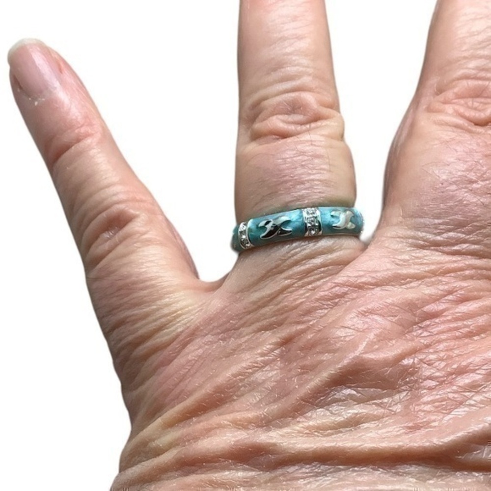 Nwot - Lga Sterling Silver Enamel Band Ring
